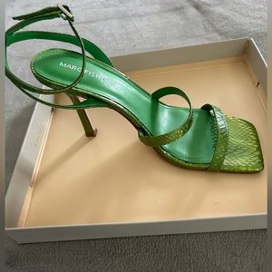 Green Marc Fisher Strappy Dress Heels, Size 8.5, perfect for prom or a wedding
